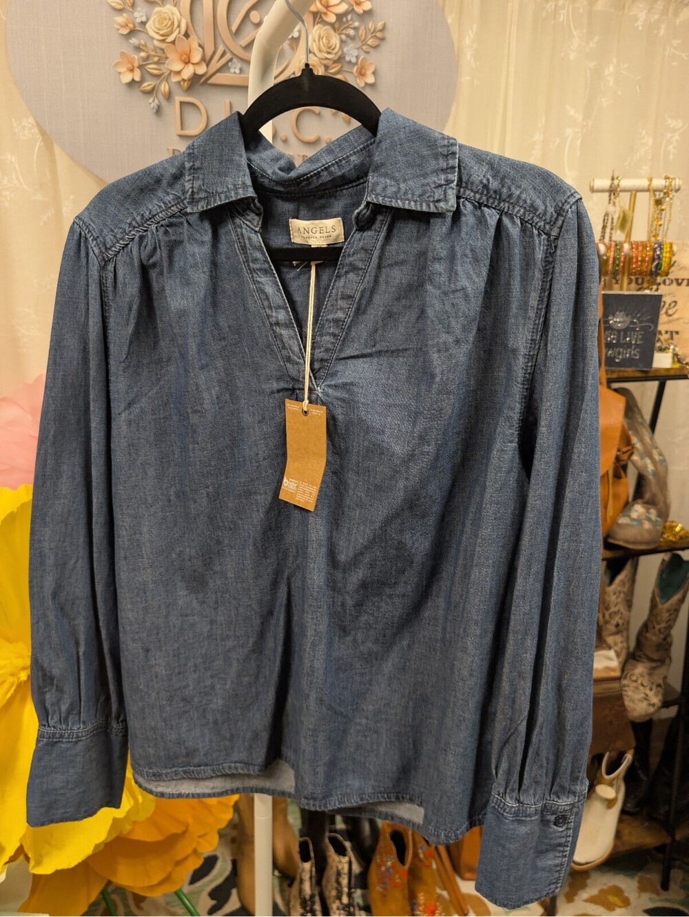 1679 - Angels Forever Young Denim Shirt, Size Medium - NWT